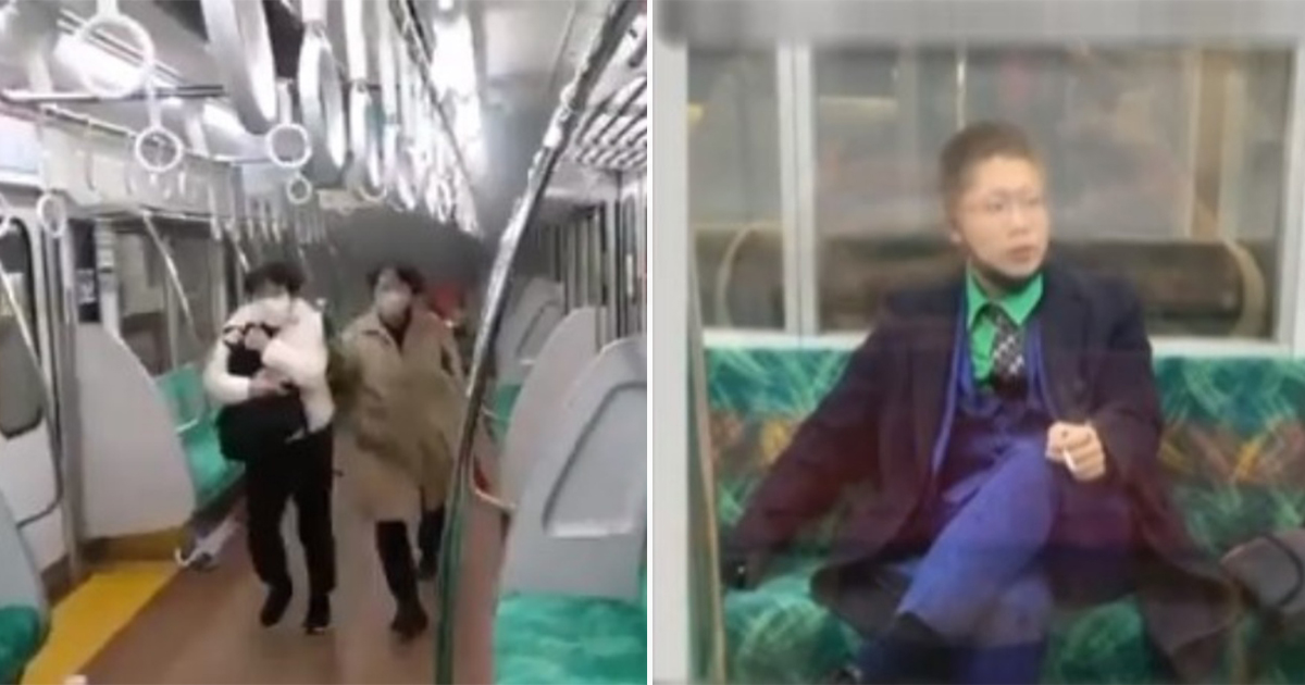 Lelaki berpakaian  Joker serang penumpang dalam tren  di 